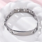 201 Stainless Steel Watch Band Chain Bracelets, ID Bracelets, with 304 Stainless Steel Clasps, Stainless Steel Color, 8-1/2 inch(21.6cm)