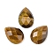 Natural Tiger Eye Cabochons, Teardrop, Faceted, Grade A, 18x13x5mm