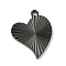 Ion Plating(IP) 304 Stainless Steel Pendants, Heart Charm, Black, 21.5x17x2mm, Hole: 1.8mm