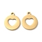 Ion Plating(IP) 304 Stainless Steel Charms, Manual Polishing, Heart, Golden, 14.5x12x1mm, Hole: 1.6mm
