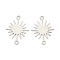 Brass Link Connectors, Long-Lasting Plated, Sun, Real Platinum Plated, 18x13.5x0.5mm, Hole: 1.2mm