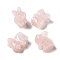 Natural Rose Quartz Half Drilled Beads, Rabbit, 21.5~23x10~11x19~21mm, Hole: 1mm