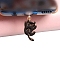 Cat Alloy Enamel Mobile Anti-Dust Plugs, for Apple Mobile Phone, Black, 3.5cm