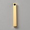 Stainless Steel Pendants, Rectangle Charm, Golden, 39.5x4.5x4.5mm, Hole: 3mm