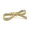Rack Plating Brass Micro Pave Clear Cubic Zirconia Twister Clasps, Cadmium Free & Lead Free, Long-Lasting Plated, Bowknot, Golden, 18x40x16mm, Inner Diameter: 15x6.5mm