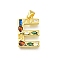 Brass Micro Pave Clear Cubic Zirconia Pendants, with Jump Ring, Lead Free and Cadmium Free, Long-Lasting Plated, Rack Plating, Letter Charms, Real 18K Gold Plated, Letter E, 19~21x9.5~20x2.7mm, jump ring: 5x1mm, 3mm inner diameter.