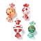 4Pcs 4 Style Glass & Lampwork Pendants, with 304 Stainless Steel Findings, Candy Charms, Mixed Color, 25~30x11~14mm, 1Pc/style