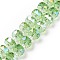 Electroplate Transparent Glass Beads Strands, AB Color Plated, Faceted, Rondelle, Light Green, 7.5~8x4.5mm, Hole: 1.2mm, about 80pcs/strand, 22.05''(56cm)