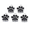 Alloy Enamel Pendants, Cadmium Free & Lead Free, Dog Paw Prints, Black, 17.5x16x1.5mm, Hole: 2mm