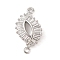 Brass Pave Clear Cubic Zirconia Connector Charms, Cadmium Free & Nickel Free & Lead Free, Eye Links, Platinum, 22x12x4mm, Hole: 1.2mm
