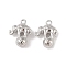 Brass Charms, Cadmium Free & Nickel Free & Lead Free, Elephant, Real Platinum Plated, 12x9x4mm, Hole: 1.2mm