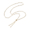 Brass Bar Link Chain Necklace Making, Slider Necklaces, Fit for Connector Charms, Golden, 23-5/8 inch(60cm), Hole: 3.5mm