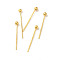 304 Stainless Steel Ball Head Pins, Real 18K Gold Plated, 16.5x0.5mm, Head: 2mm