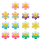 14Pcs 7 Colors Gradient Color Transparent Acrylic Pendants, with Sequins, Sunflower with Smiling Face Charm, Mixed Color, 30x27x4mm, Hole: 1.6mm, 2pcs/color