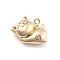 Brass Micro Pave Cubic Zirconia Pendants, Animals Charms, Real 14K Gold Plated, Cat Shape, 12x10x5mm, Hole: 1mm
