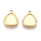 304 Stainless Steel Connector Cabochon Settings, Triangle, Ion Plating(IP), Real 18K Gold Plated, Tray: 8x8mm, 12x10x2mm, Hole: 1.2mm