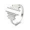 304 Stainless Steel Rings for Women, Stainless Steel Color, Inner Diameter: 18mm
