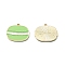 Zinc Alloy Pendants, with Enamel, Golden, Macaron Charm, Pale Green, 22.5x24x1.5mm, Hole: 1mm