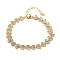 Rack Plating Brass Pave Clear Cubic Zirconia Arrow Link Chain Bracelets for Women, Cadmium Free & Lead Free, Long-Lasting Plated, Real 18K Gold Plated, 7-1/8 inch(18.2cm)