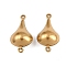 304 Stainless Steel Connector Charms, Teardrop Links, Ion Plating(IP), Real 18K Gold Plated, 22x12x8mm, Hole: 1mm
