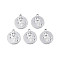Tarnish Resistant 201 Stainless Steel Rhinestone Settings, Flat Round with Flower, Stainless Steel Color, Fit for 1mm Rhinestone, 21.5x18.5x2.5mm, Hole: 2mm