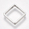 Brass Pendants, Rhombus, Nickel Free, Real Platinum Plated, 16x16x2.5mm, Hole: 1mm