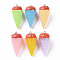 Resin Pendants, with Platinum Iron Loops, Ice Cream, Mixed Color, 48x23x23mm, Hole: 2mm