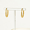 304 Stainless Steel Hoop Earrings, Ring with Round Ball Beaded, Golden, 25x22mm