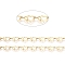 Brass Handmade Link Chains, with Spool, for Craft Jewelry Making, Long-Lasting Plated, Unwelded, Heart, Real 18K Gold Plated, 6x12x0.5mm, about 32.8 Feet(10m)/roll