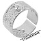 Non-Tarnish Minimalist Evil Eye 304 Stainless Steel Cuff Rings, Wide Band Open Rings