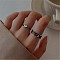 Alloy Finger Rings, Couple Rings, Heart, Black, Inner diameter: 15~20mm