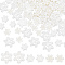 3 Styles Opaque Resin Cabochons, with Glitter Powder, Christmas, Snowflake, White, 17~27.5x18~25x3~4mm, 120pcs/box