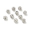 6mm Brass Rhinestone Beads, Round, Silver, 6x6.5mm, Hole: 1.2mm