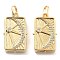 Brass Pave Clear Cubic Zirconia Pendants, Cadmium Free & Lead Free, with Jump Ring, Rectangle, 26x15x6mm, Hole: 7mm