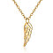 201 Stainless Steel Pendants Necklaces, Feather, Golden, 16.3 inch(40cm)x1mm
