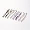 Chip Gemstone Dangle Stud Earrings, with 304 Stainless Steel Teardrop Ear Stud Components, Mixed Color, 62mm, pin: 0.8mm