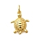 Brass Pendants, Tortoise Charms, with Jump Ring, Lead Free & Cadmium Free, Rack Plating, Long-Lasting Plated, Real 18K Gold Plated, 15x11.5x3mm, Hole: 3.3mm