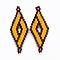 MIYUKI & TOHO Handmade Japanese Seed Beads Links, Loom Pattern, Rhombus, Gold, 40.7~42x16.4~17x1.7~1.9mm, Hole: 1.2~1.4mm