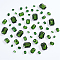 60Pcs 5 Styles Rectangle Octagon Shape Sew on Rhinestone, Glass Rhinestone, 4-Hole Links, with Stainless Steel Setting, Garment Accessories, Fern Green, 8~25x6~18x4~8.5mm, Hole: 0.8~1.2mm