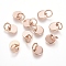 Ion Plating(IP) 304 Stainless Steel Charms, Stamping Blank Tag, with Jump Rings, Flat Round, Rose Gold, 6x0.7mm, Hole: 3.5mm