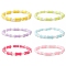 6Pcs 6 Color Bamboo Stick Acrylic & ABS Plastic Pearl Beaded Stretch Bracelets Set, Stackable Bracelets for Kids, Mixed Color, Inner Diameter: 2 inch(5cm), 1Pc/color
