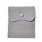 Velvet Jewelry Storage Pouches, Rectangle Jewelry Bags with Snap Fastener, for Earrings, Rings Storage, Light Grey, 11.7~11.75x9.8~9.85cm