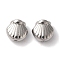 Tarnish Resistant 304 Stainless Steel Beads, Shell Shape, Stainless Steel Color, 7x7x4mm, Hole: 1mm