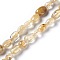 Natural Gold Rutilated Quartz Beads Strands, Tumbled Stone, Nuggets, 6~10x5~7mm, Hole: 1mm, about 54pcs/strand, 15.5 inch(39.5cm)