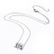 304 Stainless Steel Pendant Necklaces, with Polymer Clay Rhinestone, Column, Stainless Steel Color, 18.1 inch(46cm), Pendant: 10x10mm
