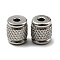 Tarnish Resistant 201 Stainless Steel Beads, Column with Rhombus Pattern, Stainless Steel Color, 8x7mm, Hole: 2mm
