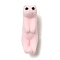Flocky Resin Pendants, Cat, with Platinum Iron Loop, Pink, 47x16x21mm, Hole: 2mm
