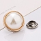 Plastic Brooch, Alloy Pin, with Plastic Bead, for Garment Accessories, Round, White, 25mm