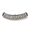 Rack Plating Brass Micro Pave Cubic Zirconia Pendants, Long-Lasting Plated, Lead Free & Cadmium Free, Gunmetal, 43x8x12mm, Hole: 4mm