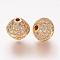 Brass Micro Pave Cubic Zirconia Beads, Bicone, Clear, Golden, 10x10mm, Hole: 2mm